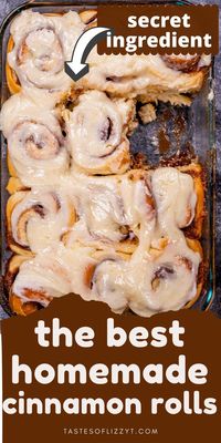 The best homemade cinnamon rolls ever! If you love gooey cinnamon buns, THIS is the recipe with the secret ingredient that makes all the difference. Everyone raves about these better-than-Cinnabon homemade rolls.