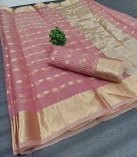 PRICE - *₹ 899+$/-* 118 SAREE - SOFT ORGANZA SILK [ beautiful jacquard weaving border and all over jacquard weaving butti and heavy jacquard weaving striped pallu ] BLOUSE - SOFT ORGANZA SILK [ running blouse with jacquard weaving stripes and jacquard weaving butti ] LENGTH - 6.30 METER READY TO SHIP