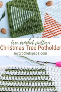 Crochet Christmas Tree Potholder | My Crochet Space