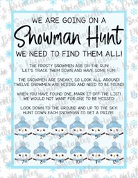 INSTANT DOWNLOAD Winter Scavenger Hunt Printable Winter Game Printable Winter Activity Printable Snowman Hunt Game - Etsy