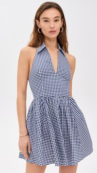 CAROLINE CONSTAS Aya Open Back Collared Mini Dress | Shopbop