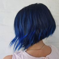 Sure, neon pink or purple hair might not cut it at your desk job, but that doesn’t mean you should totally give up on the idea of color. Colbalt blue is the perfect mix of sophisticated and interesting. #bluehair #colbaltblue #haircolor #hairtrends