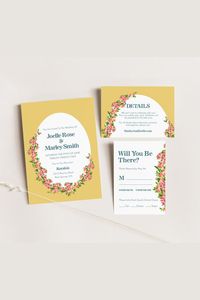 Watercolor Bougainvillea with a fun retro font, This downloadable template is easy to edit and print yourself!