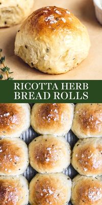 Ricotta Herb Bread Rolls are amazingly soft, tender, and pillowy in texture with tons of rich and earthy flavors. These are bound to become a family favorite this Thanksgiving dinner, Christmas or any holiday! You'll love this easy homemade, from-scratch recipe. #breadroll #homemadebread #dinnerroll