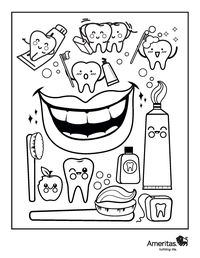 Dentist Coloring Book Page