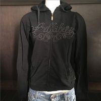 Billabong Black Logo Print Zipper Hoodie Sweater