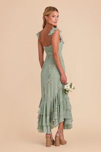 Ginny Sage Le Fleur Chiffon Bridesmaid Dress | Birdy Grey