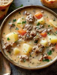 Delicious Creamy Hamburger Potato Soup Recipe For A Comforting Meal - My Home Made Recipe