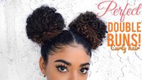 PERFECT DOUBLE BUNS - CURLY HAIR [Video] - https://blackhairinformation.com/video-gallery/perfect-double-buns-curly-hair-video/