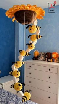 Crochet PATTERN Mobile Bee for kids Room