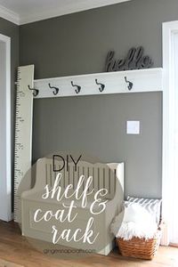 DIY Shelf & Coat Rack at GingerSnapCrafts.com #DIY   #shelf