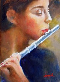 playing her flute, I need to do a flute painting