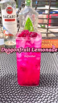 5min · 1 serving     Ingredients   • 1/2 cup of frozen dragonfruit   • 1 1/2 oz Tequila   • 1 oz Dragonberry rum   • 1/2 cup lemonade   • Top w/ remaining dragonfruit