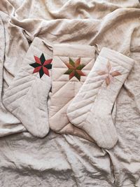 Quilted Linen Christmas Stocking Rustic Linen Christmas - Etsy