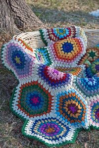 Ruby Hexagon Blanket. Thanks for the love, guys! Pattern's up on Ravelry, make one! Blogged.