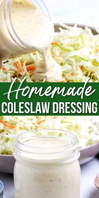 This creamy coleslaw dressing is better than anything that you can ever buy at the grocery store! It’s an easy recipe with basic ingredients that provide the perfect balance for your cabbage mix. Once you make this homemade coleslaw dressing recipe, you’re going to be pairing this side dish with every one of your favorite grilling recipes all summer long!