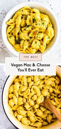 The BEST vegan mac and cheese recipe with a deliciously creamy vegan cheese sauce! This easy vegan mac and cheese can be made in a few simple steps, has a hint of spice and will be your new favorite comfort food. #macandcheese #vegan #veganrecipe #vegancheese #healthydinner #plantbased