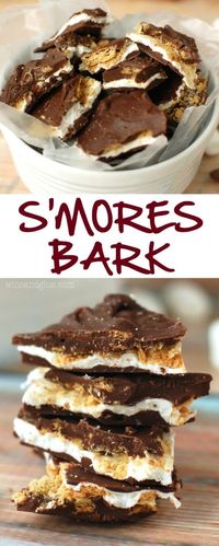 This Smores Bark is like a yummy, amazing inside out s'mores that you don't even need a camp fire for!