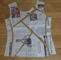 Good idea for using different fabrics, trace original pattern onto newspaper, then piece by kristy