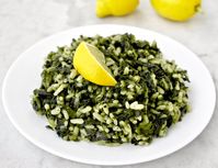 Greek Spinach and Rice - Spanakorizo - Olive Tomato