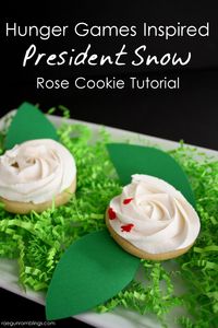 How to make super easy President Snow roses. Great for Hunger Games parties. Or leave off the "blood" for cute roses - Rae Gun Ramblings