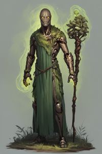 wooden warforged druid,circle of spores druid