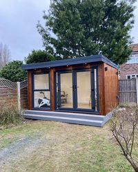 Baltic Bespoke Garden Rooms on Instagram: "Working from home & desperate to get the spare bedroom or dining room back? 🤯 Having had “eye watering” quotes for an extension, these fab customers made a smart move by investing in a Baltic Bespoke garden room instead 👷‍♂️ Over the course of just 13 days we created a working & working out space in the garden 👩‍💻 Our garden rooms are so high spec & well insulated that they can become the toastiest & most comfortable place to work, whilst saving you