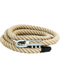 Retrouvez sur notre site, tout le matériel nécessaire pour équiper votre plateforme de crosstraining ou de crossfit ! Idéal pour travailler votre force et votre puissance, la corde d'escalade renforce vos bras, vos jambes et votre gainage efficacement. La climber rope de 4 mètres est conçue pour un usage intensif avec un œillet en acier afin de le fixer au plafond de votre homegym. #cordetraining #equipementmuscu #crosstraining #plateformecrossfit # #materieloccassion #materielreconditionne