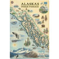 The Xplorer Maps Inside Passage wood signs feature the hand-illustrated artwork of artist Chris Robitaille. These full-bleed signs are proudly made in the USA and are pre-drilled for hanging. The Wood signs are 15" by 10.5 in" and are sold individually.