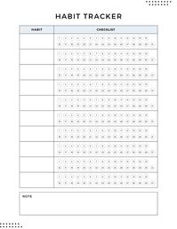 Monthly Habit Tracker. Track your new habit goals for the entire month.  A single, concise page that can hang on your fridge and review every day! THIS IS A DIGITAL PRODUCT  Digital means its ready to download straight away after buying! No waiting, and no shipping fees. Purchase once and its yours forever! No physical product will be shipped Refunds & Terms Sales are final. This sale is non-refundable because once the sale is complete, there is no way for us to tell whether you have printed and