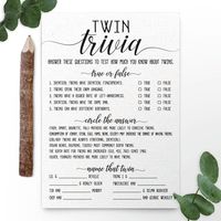 Twin Trivia Baby Shower Game . Twin Trivia