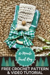 10 Minute Towel Ring | No Sew Crochet Towel Set — Day's Crochet & Knit