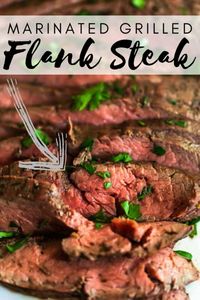 This Marinated Grilled Flank Steak will give you a juicy, flavorful flank steak with hardly any work! This flank steak marinade is easy to whisk together, and can be made a day ahead of time so you can marinate your flank steak overnight.