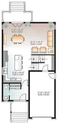 Modern Plan: 1,679 Square Feet, 3 Bedrooms, 2.5 Bathrooms - 034-01110