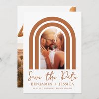 Boho Terracotta Photo Arch Wedding Save the Date