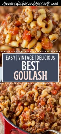 Indulge in the cozy flavors of this classic goulash dish. It's a hearty and flavorful meal that comes together in just 45 minutes, offering the perfect blend of spices and comfort.