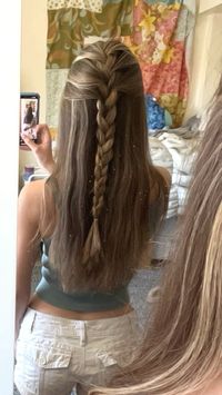 light brunette blonde highlight french braid