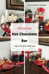 Simple hot cocoa bar done for the fall or Christmas season. This bar is a great idea for the kids to be able to enjoy hot chocolate all season long. #mycreativemanner