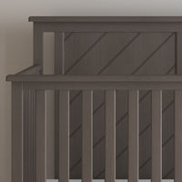 The Forever Eclectic™ Hampton™ collection offers a charming, timeless design that comes in 3 trendy neutral finishes. This collection is also available in 3 unique patterns to match your individual style and complement most decors as it transitions with your child as they grow.

4-in-1 Convertible crib grows with your child by converting into a crib, daybed, toddler bed and full-size bed (coordinating guard/bed rails sold separately)