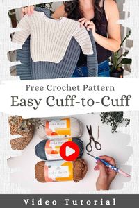 Make a stylish and easy child sweater with the Cuff to Cuff crochet pattern. Perfect for beginners and available in 10 sizes from newborn to 12 years.