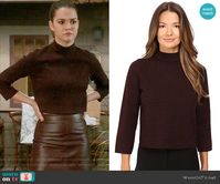 WornOnTV: Callie’s brown checked top and leather skirt on The Fosters | Maia Mitchell | Clothes and Wardrobe from TV