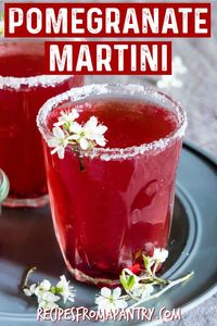 This delicious and colourful Pomegranate Martini is the perfect make-ahead drink needing only 4 ingredients!! A great easy and refreshing Martini Cocktail Recipe. #martini #pomegranatemartini #MartiniCocktail #martinirecipe #cocktail #cocktailrecipes #fruitymartini #vodkamartini #drinks