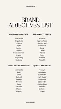 Brand Adjective Lists to Determine Your Brand Personality