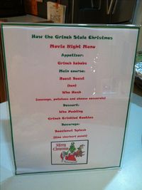 How the grinch stole Christmas movie night dinner menu