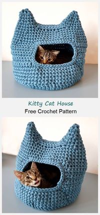 Very comfy and so soft ideas of crochet bed for cats