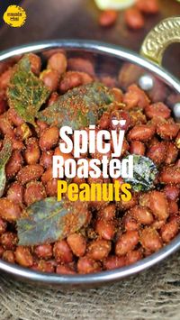 15min · 2 servings     Ingredients:  • Raw Peanuts - 200g  • Oil - 1 tbsp  • Hing - ¼ tsp  • Turmeric - ¼ tsp  • Curry leaves - 14-15 leaves  • Black salt - ¼  tsp  • Chaat masala - ¼  tsp  • Coriander powder - ½ tsp  • Garam masala - ¼  tsp  • Amchoor powder - 1 tsp  • Kashmiri chilli powder - ½  tsp  • Red chilli powder - ½  tsp  • Powdered sugar - 1 ½  tsp  • Salt - ¼  tsp