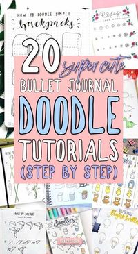 Looking for cute step by step doodle tutorials for your bullet journal?! This list of examples will help you get started! 🌈