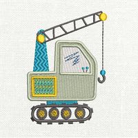 Construction crane vehicle machine embroidery designs for boys Sizes: Crane Truck 4x4 5x5 *Welcome to Jaxton and Jill Embroidery!*  Instant download zip file formatted for PES, JEF, EXP, VIP, VP3, DST, XXX & HUS  IMPORTANT INFORMATION: REFUNDS POLICY: Due to the digital nature of our designs, we have a strict NO REFUNDS policy. All sales are final. If you have any questions, please do email us and we will always be happy to work with you to resolve any issues that may arise. If you resize, edit or alter this design in anyway I cannot guarantee a quality stitch out. These are digital machine embroidery designs. NOT a finished product. You must own a embroidery machine and know how to unzip your files and transfer files to your own machine. We are unable to offer advice or support for your e