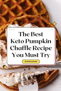 Looking for a satisfying fall breakfast idea? This pumpkin chaffle recipe keto style uses cream cheese and pumpkin puree to deliver a moist and crispy waffle. Save this pin for your next favorite keto breakfast! 🍂