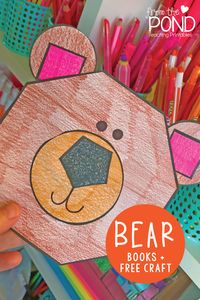 Free bear craft download and bear books to read this winter #kindergarten #craftforkids #kidsbooks